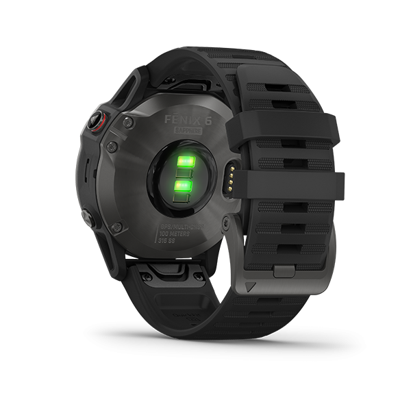 Garmin Fenix 6 Sapphire - Carbon Gray DLC with Black Band (*FREE AftershokZ Bluetooth  Headset) Original